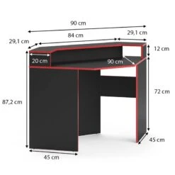 Bureau D'angle Kron Noir/rouge -Wenko Soldes Boutique 0a614cd23a8b45699158e4176ff8c6d6