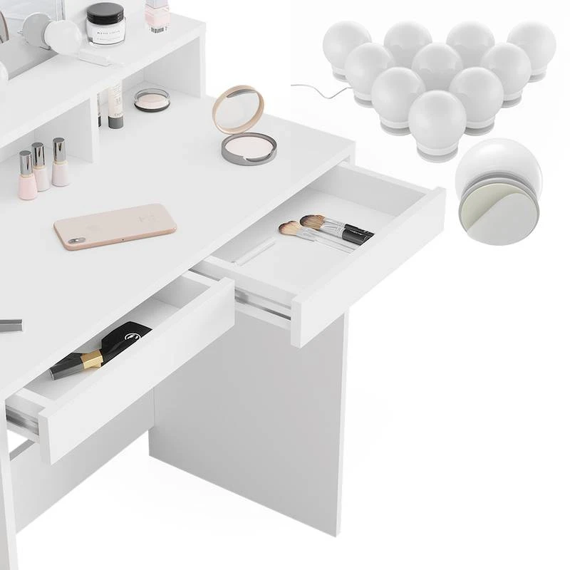 Coiffeuse Ania Blanche Avec LED 4 Coiffeuse Ania Blanche Avec LED – Image 4