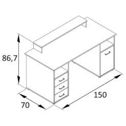 Bureau Niels 150 Cm -Wenko Soldes Boutique 1000296233 210927 081949000577 SKETCH DETAILS P000000001000296233 sketch