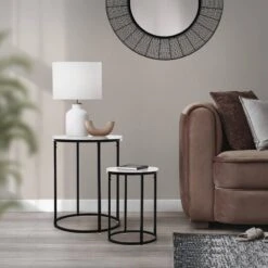 Set De 2 Tables D'appoint En Métal Noir -Wenko Soldes Boutique 10752e09767349e18684e07b4c05a823