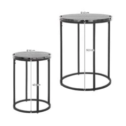 Set De 2 Tables D'appoint En Métal Noir -Wenko Soldes Boutique 114a09385f314b3abc2cd3d278428188