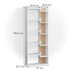 Bibliothèque Fico Blanc/sonoma -Wenko Soldes Boutique 12f59de08bd642ef874c5665873fa988