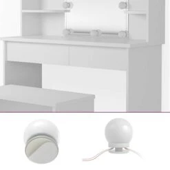 Coiffeuse Charlotte Noir, Banc & LED -Wenko Soldes Boutique 15306a81907340cfad5d8cf142ef02a6