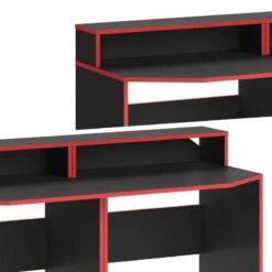 Bureau Ordinateur Kron Noir/rouge Set 4 -Wenko Soldes Boutique 1759edb422b442909b76d647621911d3