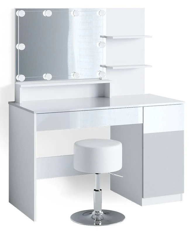 Coiffeuse Elisa Avec Tabouret Et LED 1 Coiffeuse Elisa Avec Tabouret Et LED