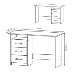 Bureau Meiko Béton/blanc -Wenko Soldes Boutique 1f06ef71e5c04229942b93c7d5fba564