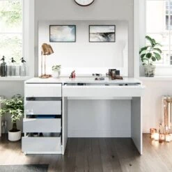 Coiffeuse Sherry Blanc Brillant Miroir -Wenko Soldes Boutique 21946ecaffc04ca6acd0c2603f5bc50b