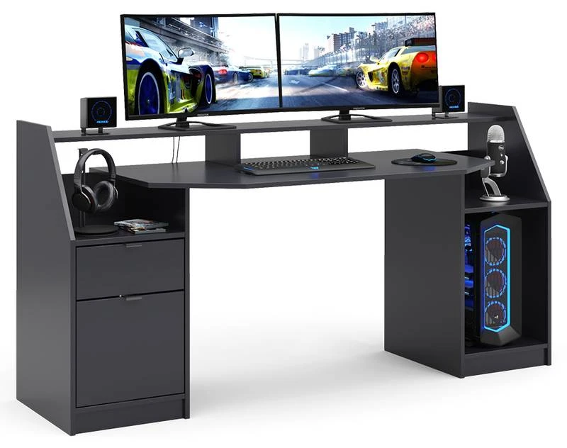 Bureau D'ordinateur Joel 180cm Noir 5 Bureau D'ordinateur Joel 180cm Noir – Image 5