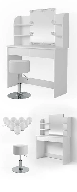 Coiffeuse Charlotte Avec Tabouret Et LED 9 Coiffeuse Charlotte Avec Tabouret Et LED – Image 9