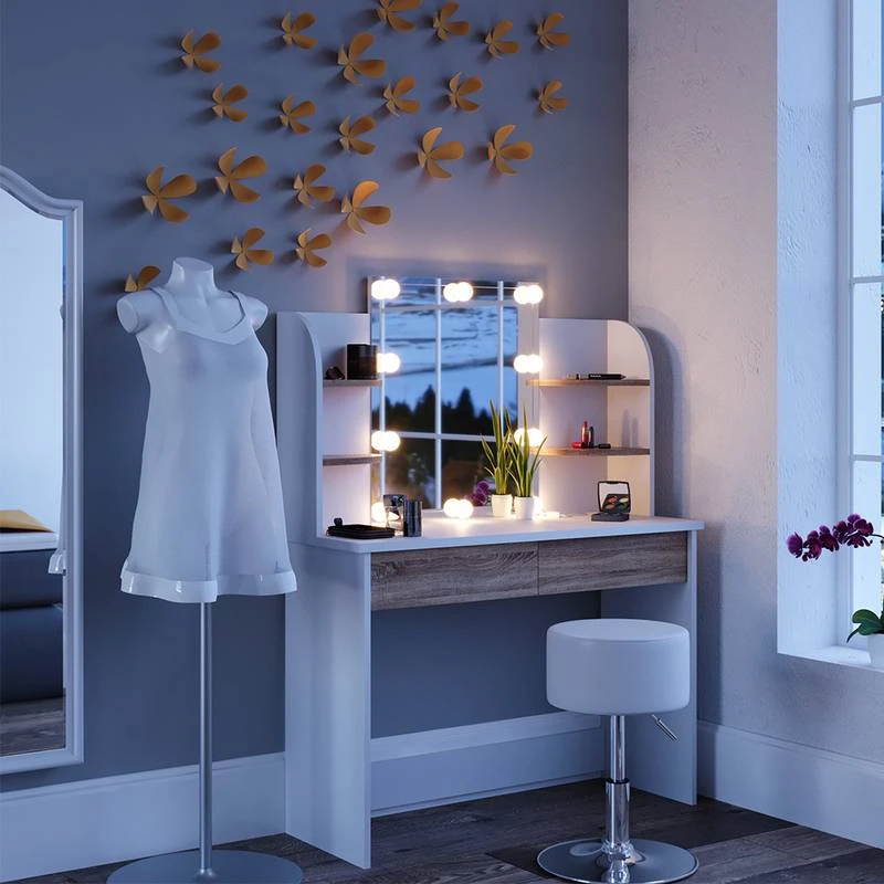 Coiffeuse Charlotte Avec Tabouret Et LED 3 Coiffeuse Charlotte Avec Tabouret Et LED – Image 3