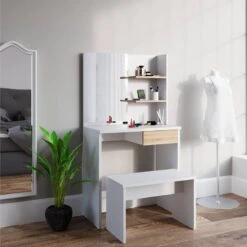 Coiffeuse Dekos Blanc Avec Banc -Wenko Soldes Boutique 2db6a36b181b4468b59c1ec04542c324
