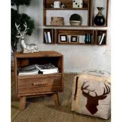 Pouf En Coton Et Cuir Cerf -Wenko Soldes Boutique 327c18c0b2ca43b69b5bf4fed79c851a