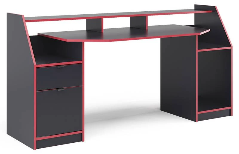 Bureau D'ordinateur Joel Noir/rouge 1 Bureau D'ordinateur Joel Noir/rouge