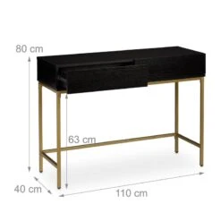 Table De Console Doré Noir -Wenko Soldes Boutique 378eb26a82aa48eaafe0515cab151121