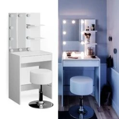 Coiffeuse Isabelle Avec Tabouret Et LED 8 Coiffeuse Isabelle Avec Tabouret Et LED -Wenko Soldes Boutique 391d2ffea44544689c123684e63bb53d