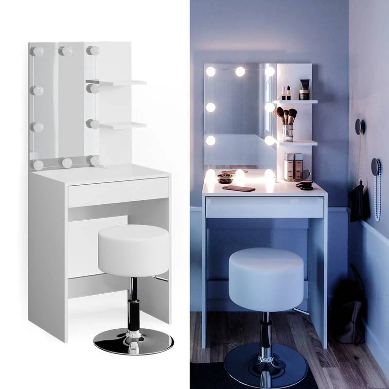 Coiffeuse Isabelle Avec Tabouret Et LED 3 Coiffeuse Isabelle Avec Tabouret Et LED – Image 3
