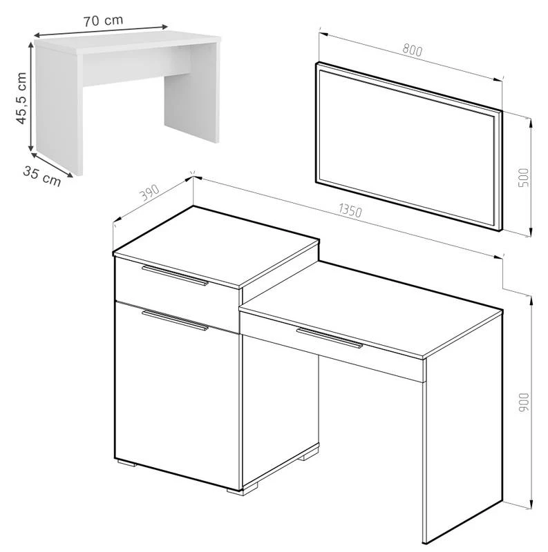 Coiffeuse Little Lilli Blanc & Banc 7 Coiffeuse Little Lilli Blanc & Banc – Image 7