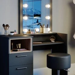 Coiffeuse Beatrice Avec Tabouret Et LED 12 Coiffeuse Beatrice Avec Tabouret Et LED -Wenko Soldes Boutique 3ff38550a7774ed2972ea1eacf386214