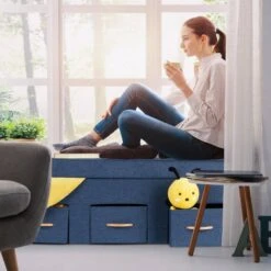 Coffre De Rangement Bleu Avec 3 Tiroirs -Wenko Soldes Boutique 4131bb7552b0458d9559989d0d058eee