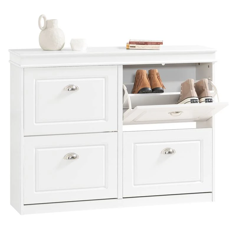 Commode à Chaussures 4 Abattants FSR79-W 1 Commode à Chaussures 4 Abattants FSR79-W