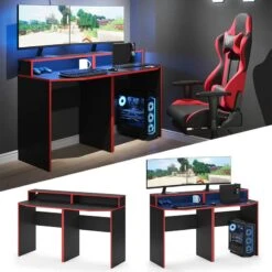 Bureau Ordinateur Kron Noir/rouge Set 4 -Wenko Soldes Boutique 4364135d7ab048b5a6b94decef03d996