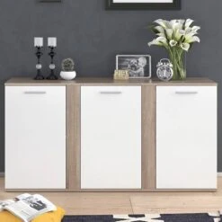 Buffet Novelli Blanc/sonoma & 3 Portes -Wenko Soldes Boutique 46c1a1389138487e9752d40f46feb60f