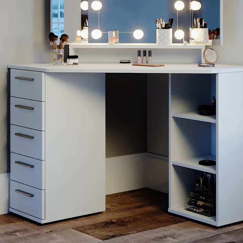 Coiffeuse D'angle Sofia Blanc & Tabouret 6 Coiffeuse D'angle Sofia Blanc & Tabouret – Image 6