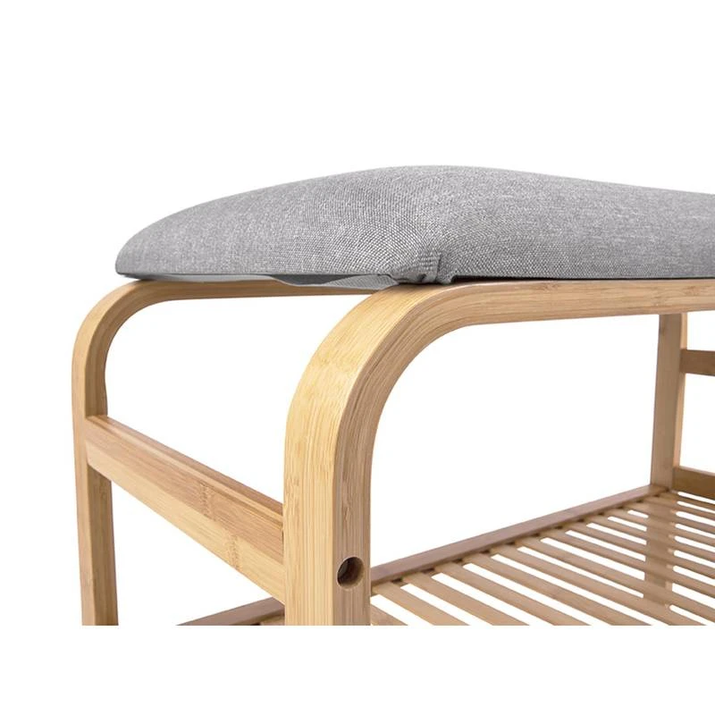 Leitmotiv Banc En Bois Et Tissu Gris 3 Leitmotiv Banc En Bois Et Tissu Gris – Image 3