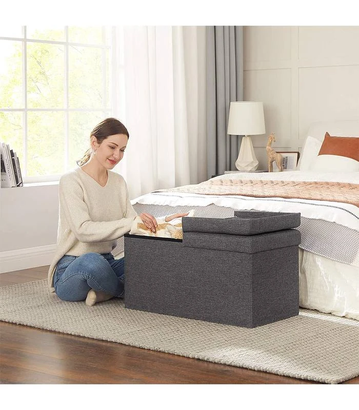 Coffre De Rangement Avec Couvercle L76cm 2 Coffre De Rangement Avec Couvercle L76cm – Image 2