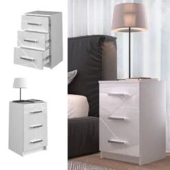 Table De Nuit Irma Blanc Brillant -Wenko Soldes Boutique 4e2f9084e6ad4cde9af090958aedd31f