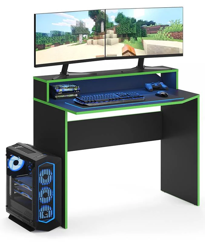 Bureau Ordinateur Kron 100cm Noir/vert 5 Bureau Ordinateur Kron 100cm Noir/vert – Image 5