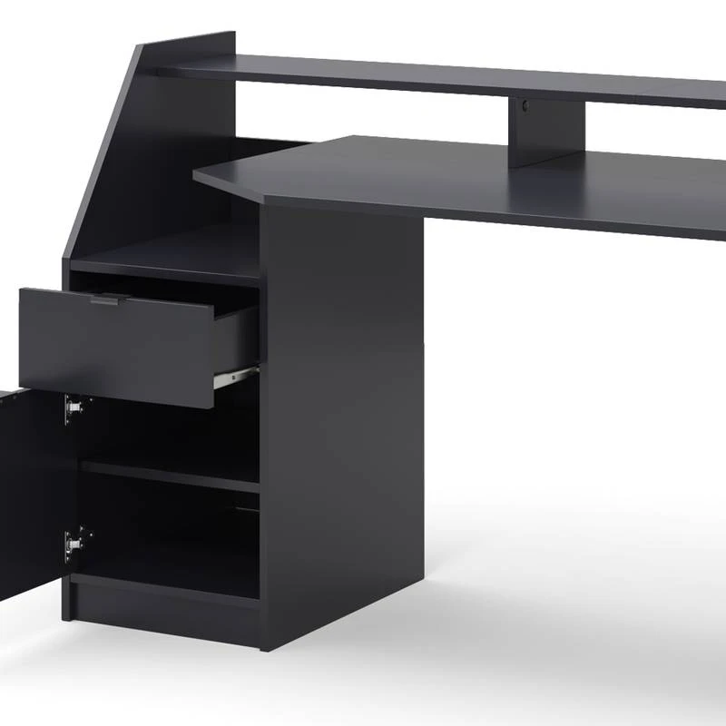 Bureau D'ordinateur Joel 180cm Noir 4 Bureau D'ordinateur Joel 180cm Noir – Image 4