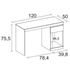 Bureau Leni 1 Tiroir, 120 Cm -Wenko Soldes Boutique 53aeb38da92649518f0f3084e3615fee