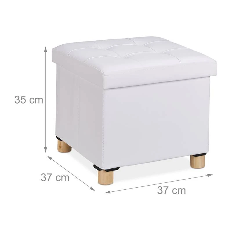 Pouf De Rangement En Similicuir 4 Pouf De Rangement En Similicuir – Image 4