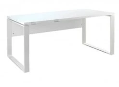 Bureau Blanc Laqué Et Pieds En Métal