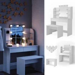 Coiffeuse Charlotte Noir, Banc & LED -Wenko Soldes Boutique 57610d0a434148fd92f1c270e31dab47