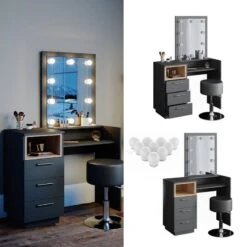 Coiffeuse Beatrice Avec Tabouret Et LED 10 Coiffeuse Beatrice Avec Tabouret Et LED -Wenko Soldes Boutique 585360f1c7894b12ad58396b77d23bcd
