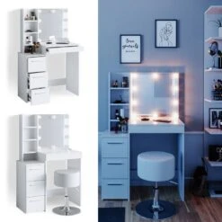 Coiffeuse Meryl Blanc & Tabouret Et LED -Wenko Soldes Boutique 5b5ee419f25e41d495d4a53e374a4f4a