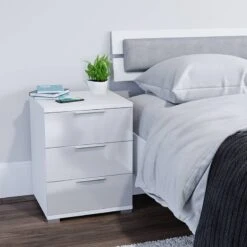 Table De Chevet Florenz Blanc Brillant -Wenko Soldes Boutique 5f6c07dcc9fd415d8e7f325471799070