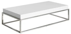 Table Basse En Bois Blanc Et Acier