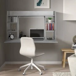 Bureau Mural 110x75x48 Cm Gris -Wenko Soldes Boutique 650d75419f5e46b99d2efcbd9049f170