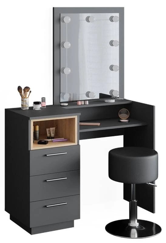 Coiffeuse Beatrice Avec Tabouret Et LED 1 Coiffeuse Beatrice Avec Tabouret Et LED