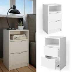 Table De Chevet Ruben Blanc & 2 Tiroirs -Wenko Soldes Boutique 6823d73c43184a0b8497be7d77721ed0