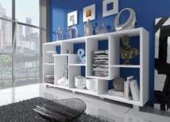 Étagère Bibliothèque Salon Blanc Mat -Wenko Soldes Boutique 69e0cb59f75f49ad96cf22ab085d5eca