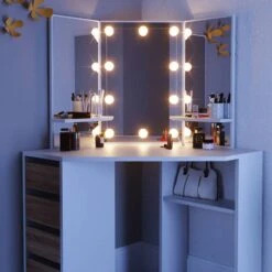 Coiffeuse Arielle Blanc/sonoma & LED -Wenko Soldes Boutique 6c1161dbbae04e2f95300e5134a759a6