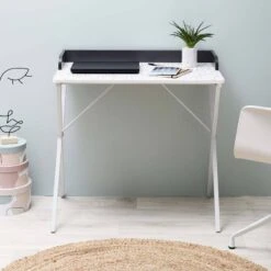 Bureau En Métal Et MDF Terrazzo Gris -Wenko Soldes Boutique 6df4829168aa4e78a393be55fa0510e1