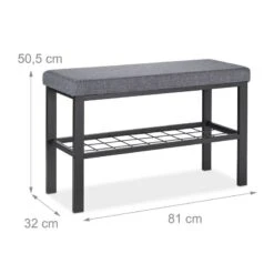 Banquette à Chaussures En Noir Et Gris -Wenko Soldes Boutique 6ee3849dce0640048f81cc4566521efb