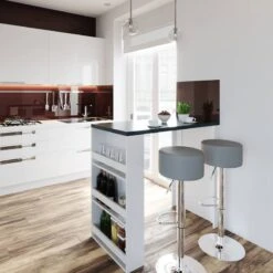 Table De Bar 117cm Blanche/anthracite -Wenko Soldes Boutique 739bb25a32e244d797044731a1ce68f3