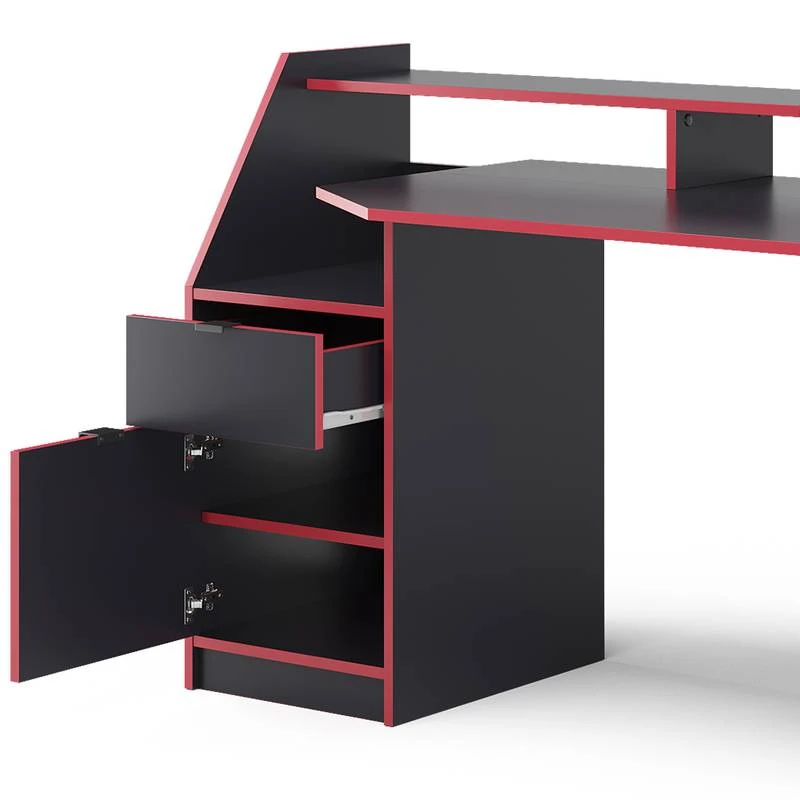 Bureau D'ordinateur Joel Noir/rouge 6 Bureau D'ordinateur Joel Noir/rouge – Image 6
