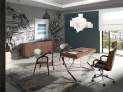 Bureau En Bois De Noyer Et Acier Chromé -Wenko Soldes Boutique 75ca73690ed1464bbe1866319d28aa33